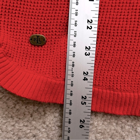 Lauren Ralph Lauren Red Waffle Print Hooded Sweater - Picture 7 of 7